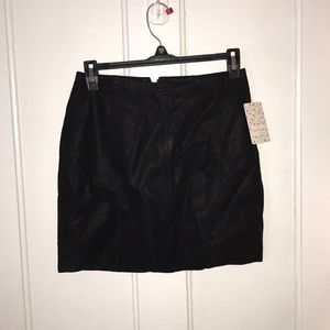 Free people black leather skirt